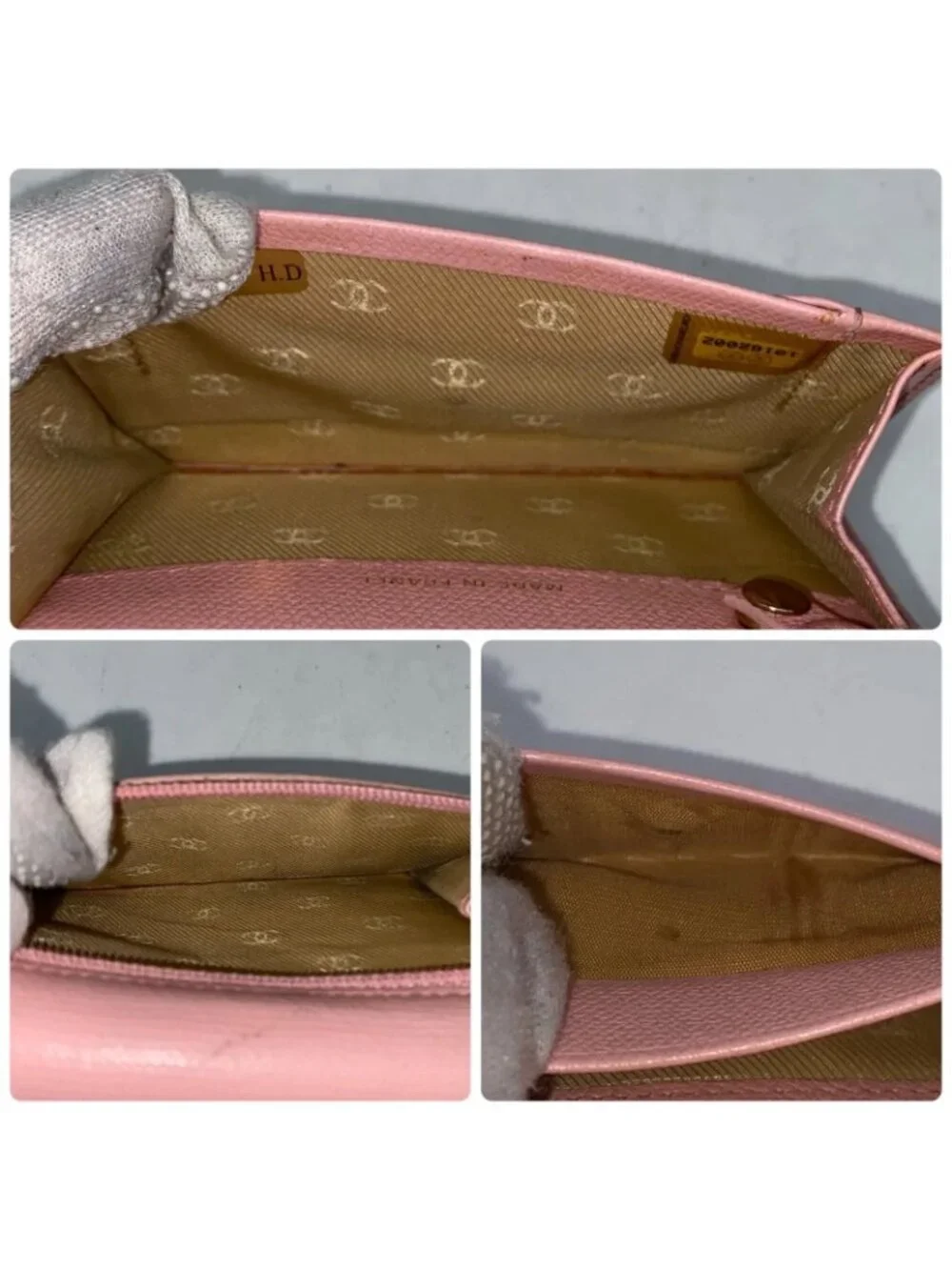 Chanel Card Case Fixed Era Fragment Key Ring Coco Button Pink
